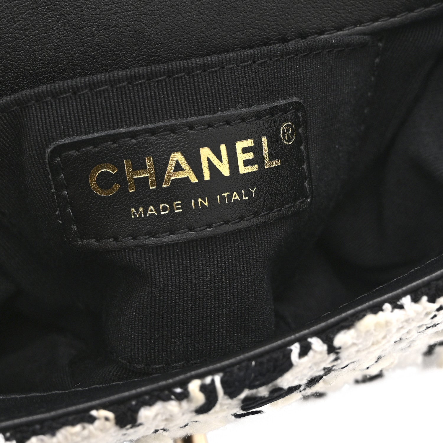 小物 CHANEL Chanel Tweed Braided Calfskin Mini My Own Frame Flap Grey Black