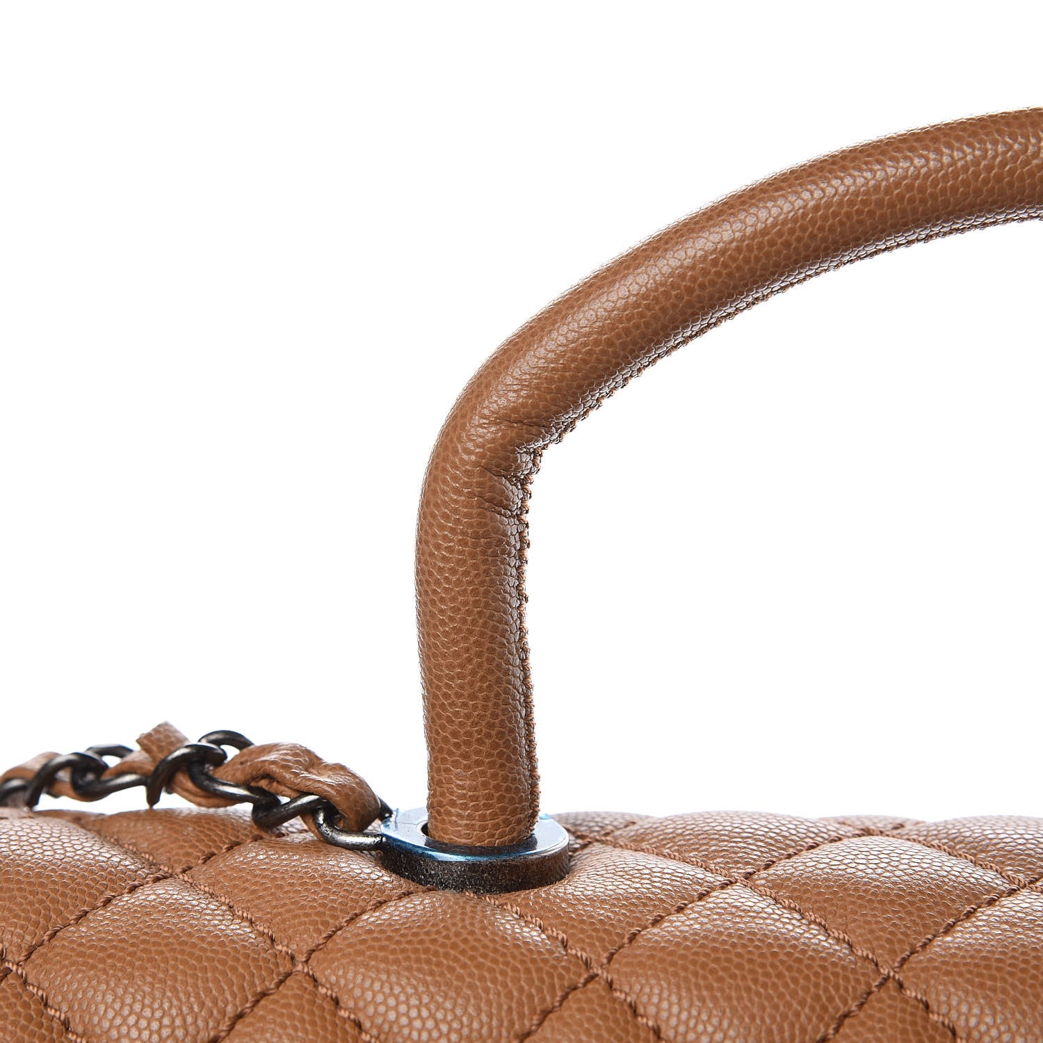 Chanel Caviar Quilted Medium Coco Handle Flap Camel 11 of 12