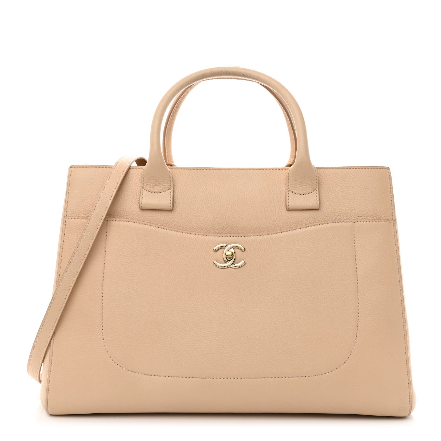 Chanel Grained Calfskin Medium Neo Executive Shopper Tote Beige 1 of 15