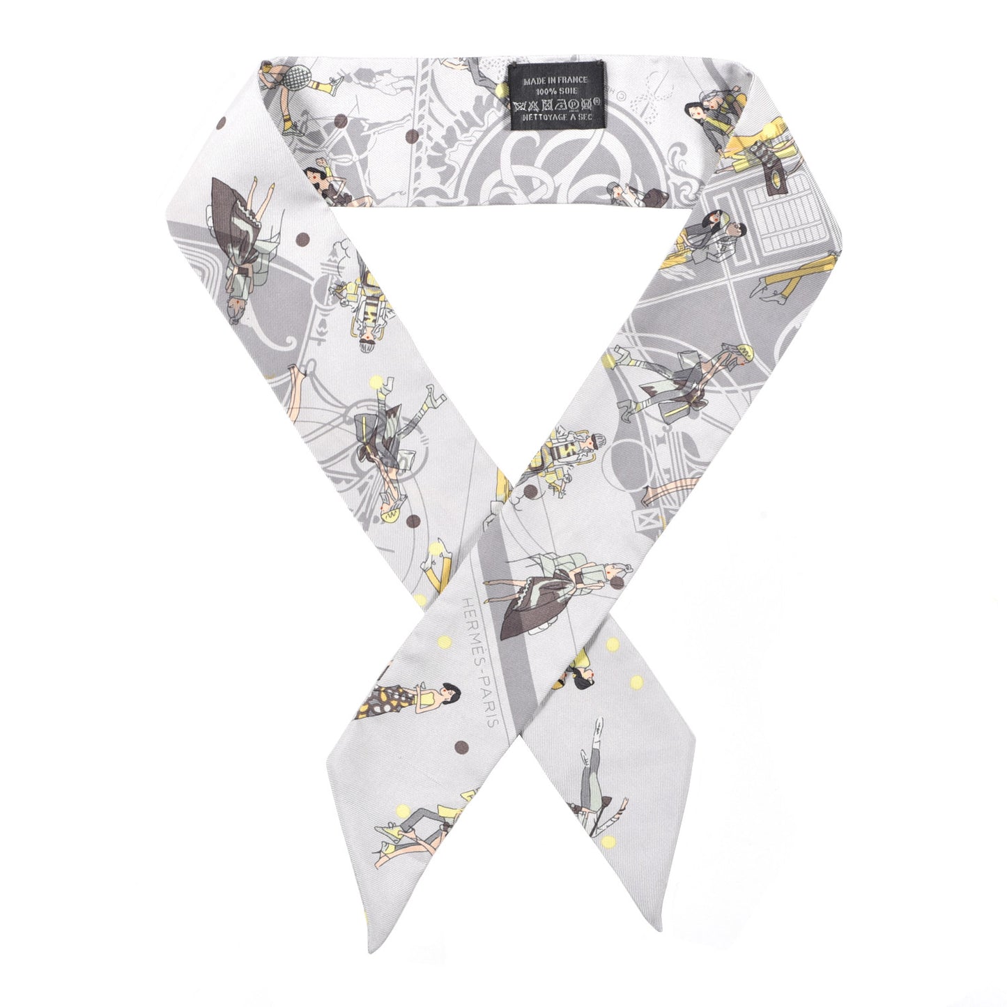 Silk Ex-Libris Les Parisie Twilly Gris Perle Jaune Soufre