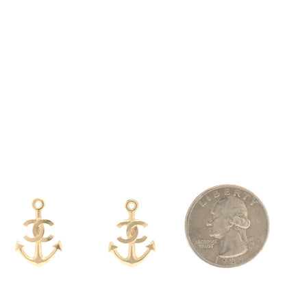 Chanel Metal Anchor CC Earrings Gold 2 of 4