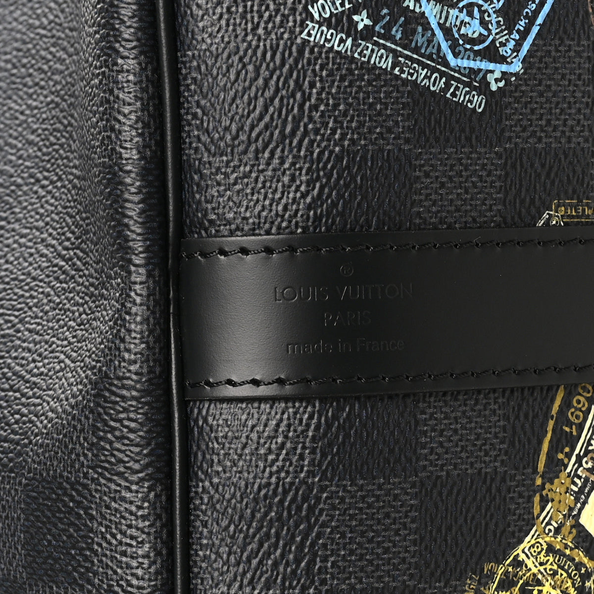 Louis Vuitton Damier Graphite Stamps Keepall Bandouliere 50 5 of 8