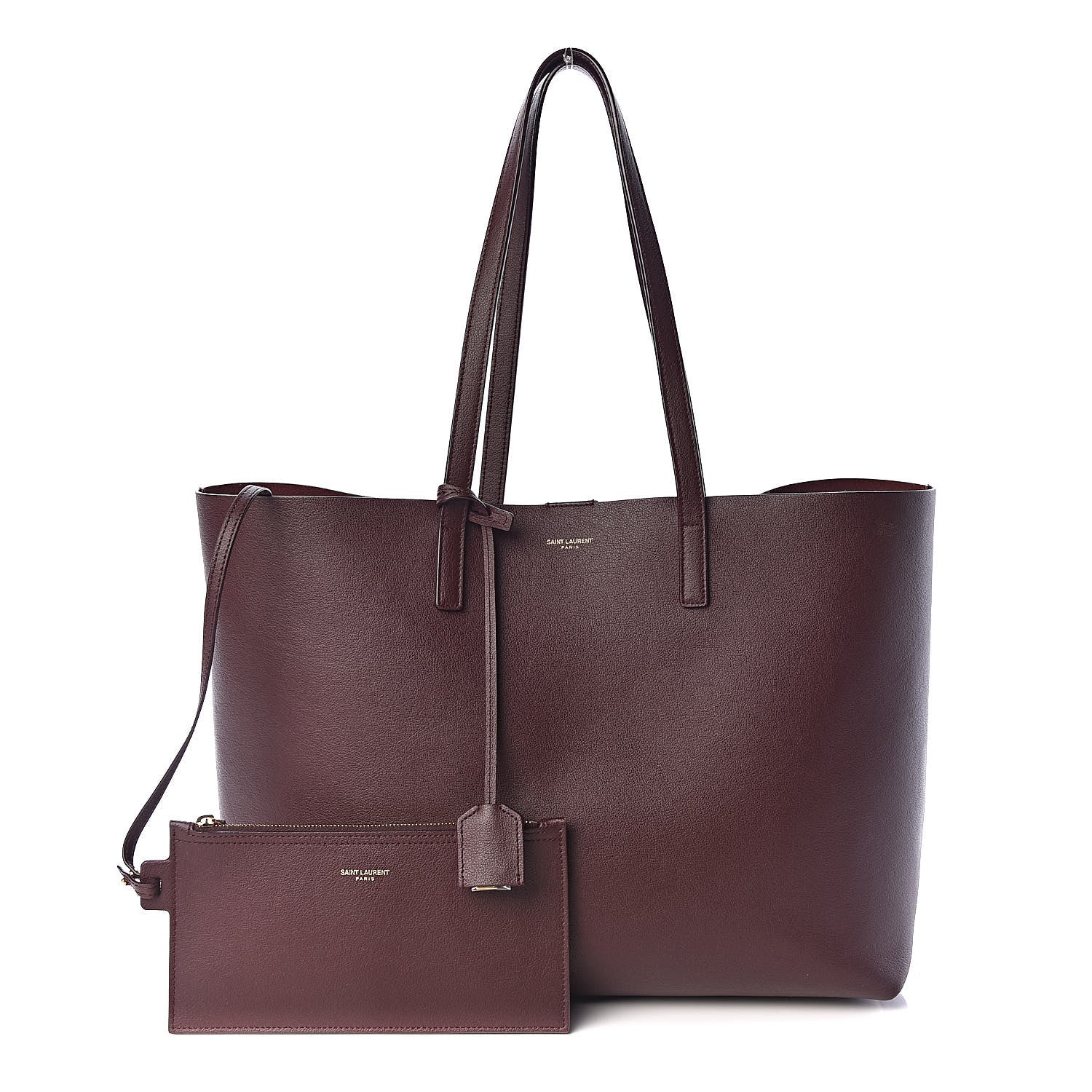 Saint Laurent Calfskin Large Shopping Tote Bordeaux 1 of 13