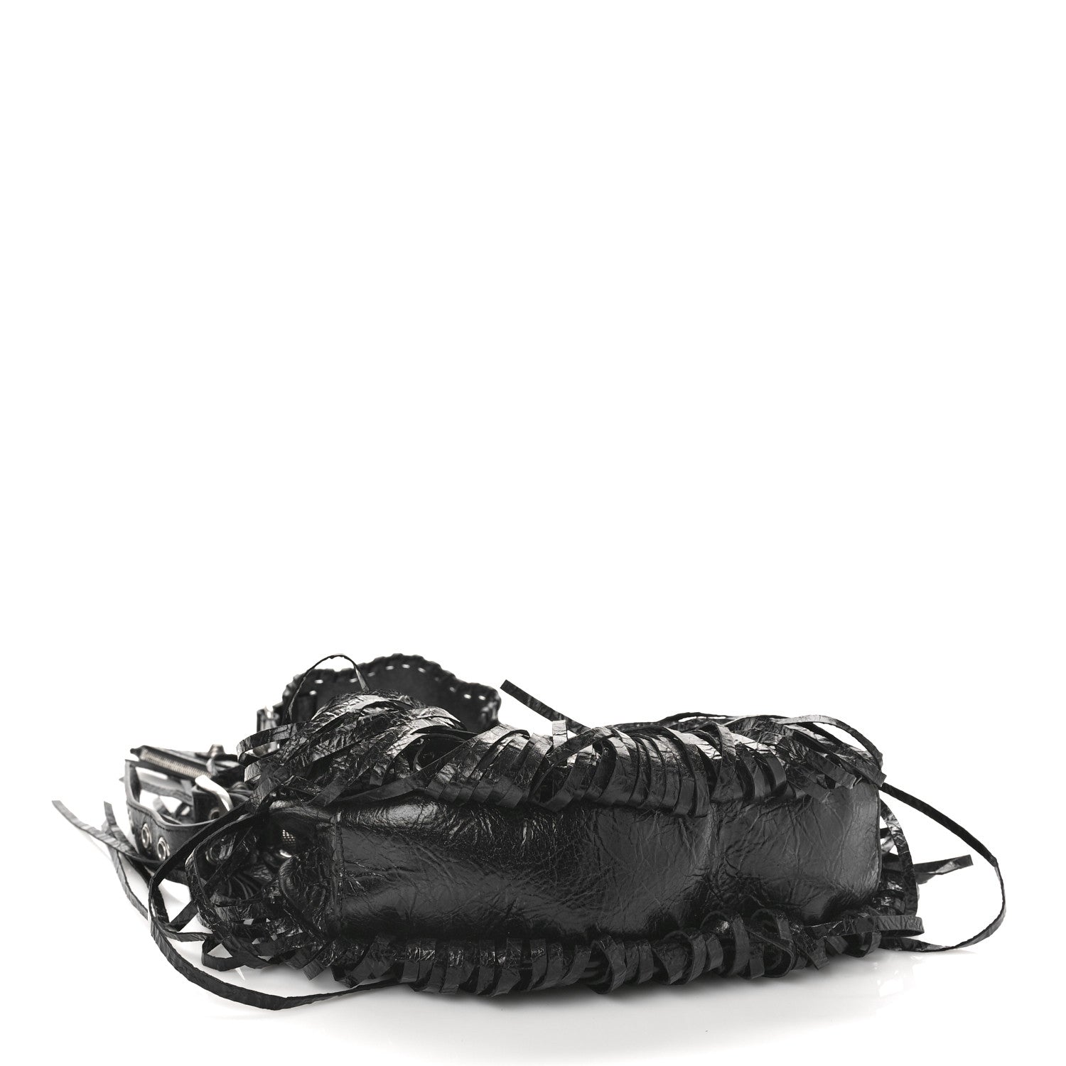 Balenciaga Agneau Arena Le Cagole Fringe Shoulder Bag XS Black 6 of 10