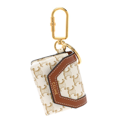 Celine Triomphe Canvas Calfskin Airpods Case White 1 of 5