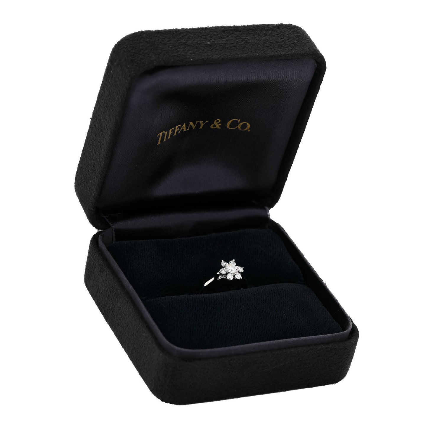 Platinum Diamond Flower Ring 49 4.75