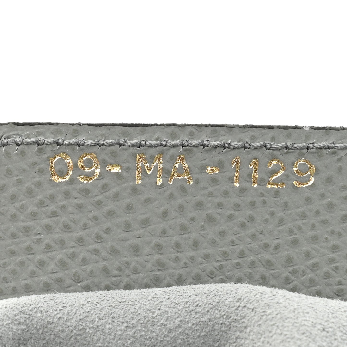 Grained Calfskin Saddle Bag Grey Stone