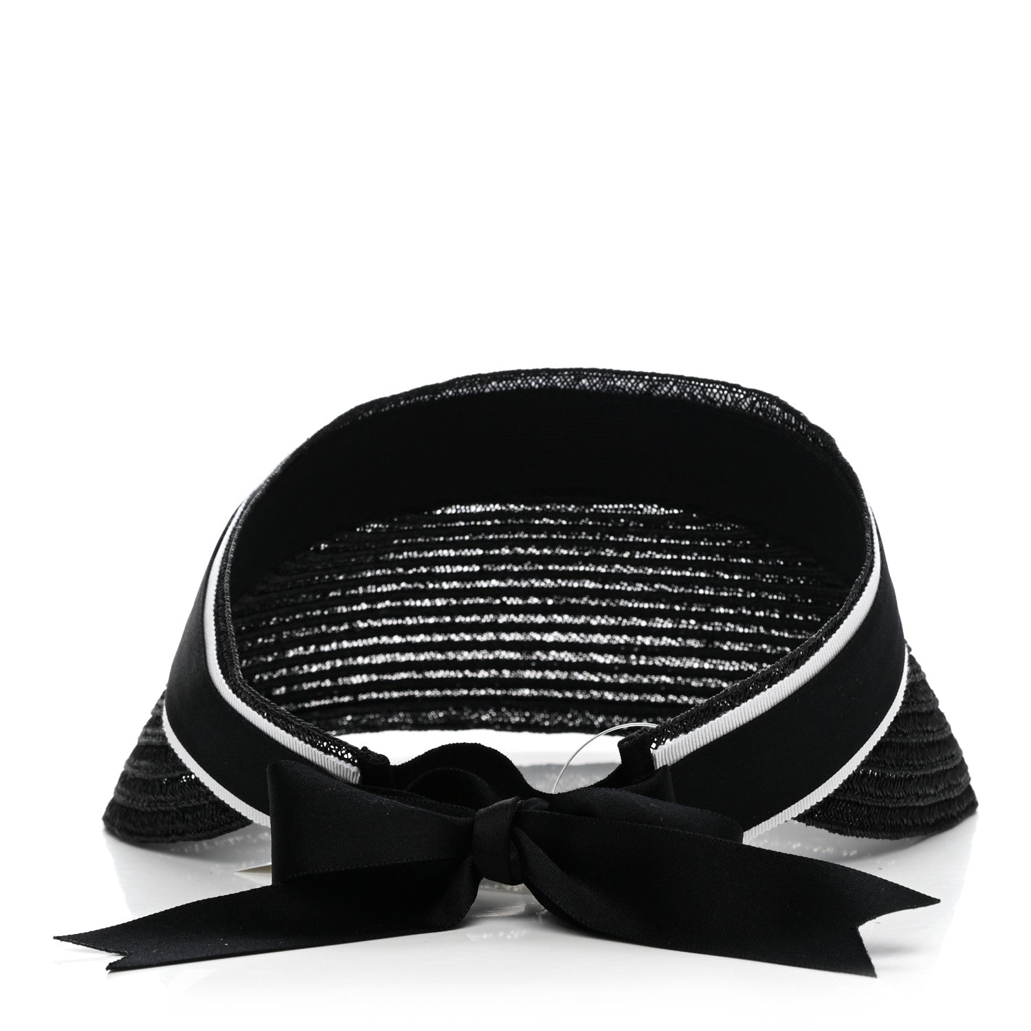 Chanel Abaca Cotton Ribbon Visor S Black 6 of 7
