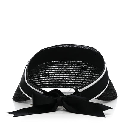 Chanel Abaca Cotton Ribbon Visor S Black 6 of 7