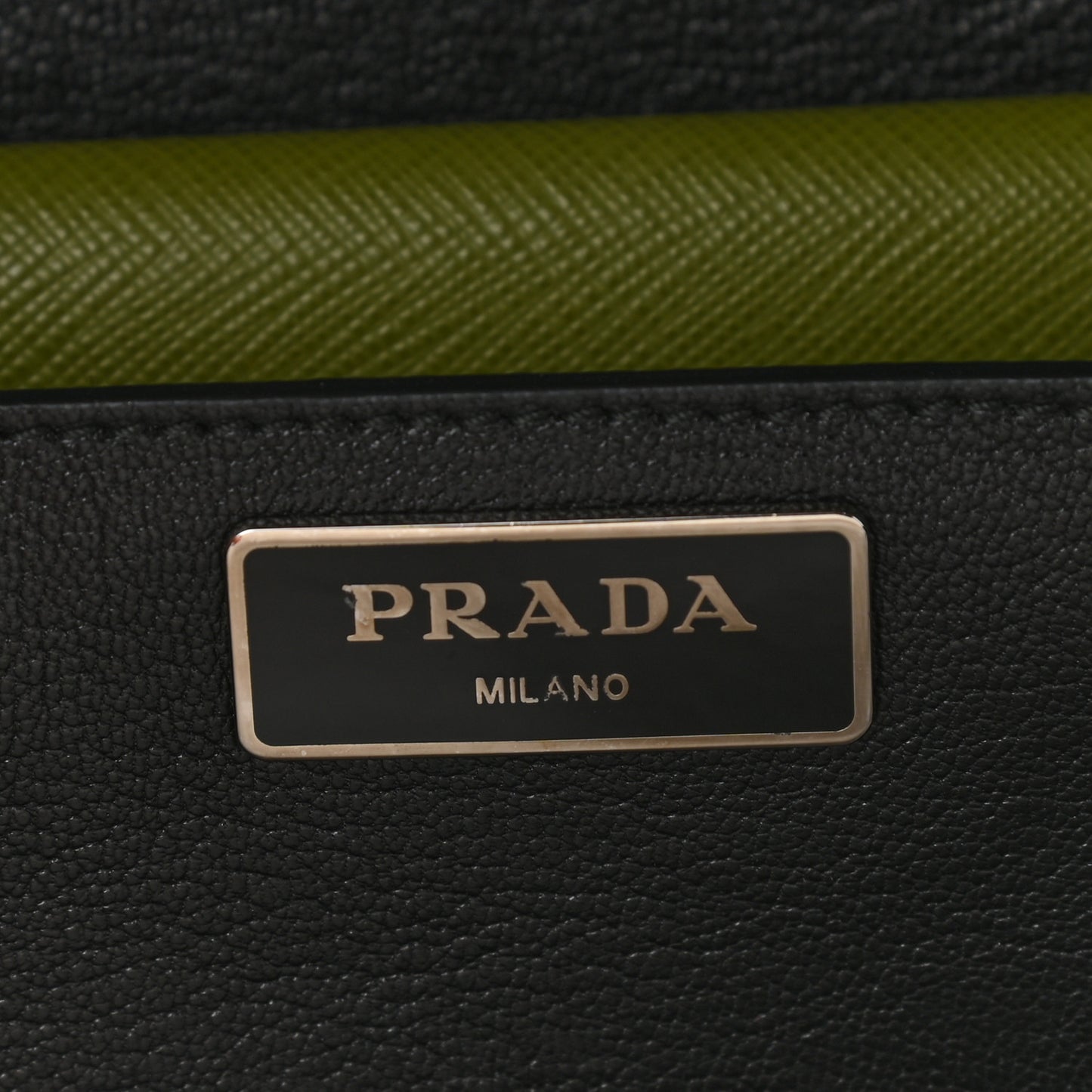 Saffiano Lux Bi-Color Sound Shoulder Bag Mercurio Edera
