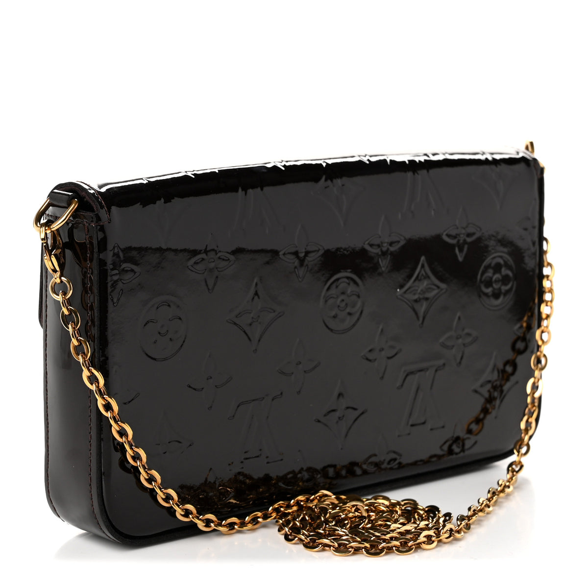 Louis Vuitton Vernis Pochette Felicie Chain Wallet Amarante 4 of 11