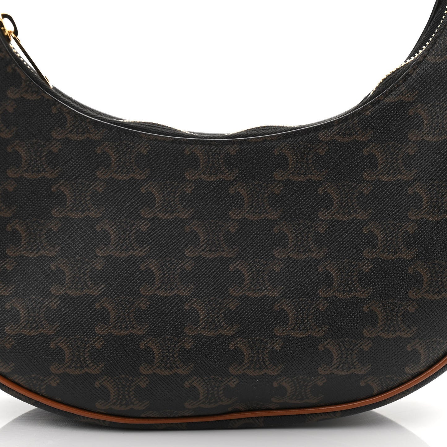 Triomphe Canvas Calfskin Ava Shoulder Bag Tan