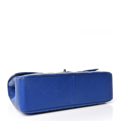 Chanel Caviar Quilted Jumbo Single Flap Blue 5 of 11