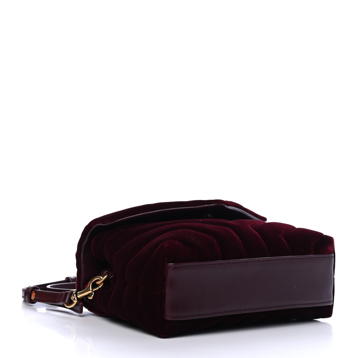 Saint Laurent Velvet Y Quilted Monogram Toy Loulou Crossbody Bag French Burgundy 3 of 4