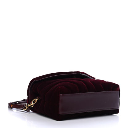 Saint Laurent Velvet Y Quilted Monogram Toy Loulou Crossbody Bag French Burgundy 3 of 4