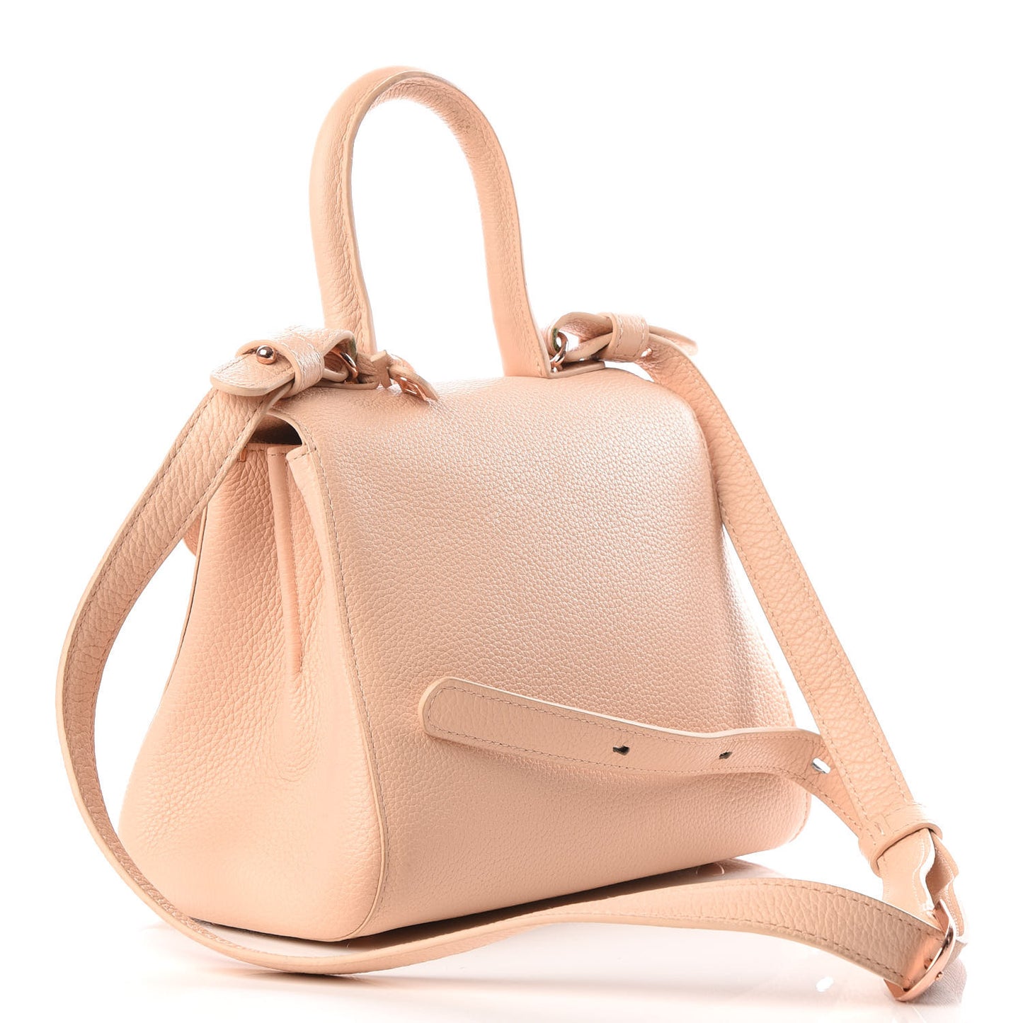 Grained Calfskin Mini Brillant Satchel Nude
