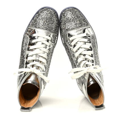 Christian Louboutin Laminated Nappa Frozen Strass Mens Louis Orlato Flat Sneakers 45.5 Silver 2 of 11