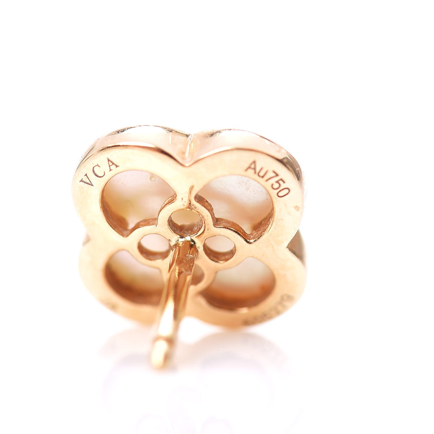 18K Yellow Gold Mother of Pearl Pure Alhambra Earrings