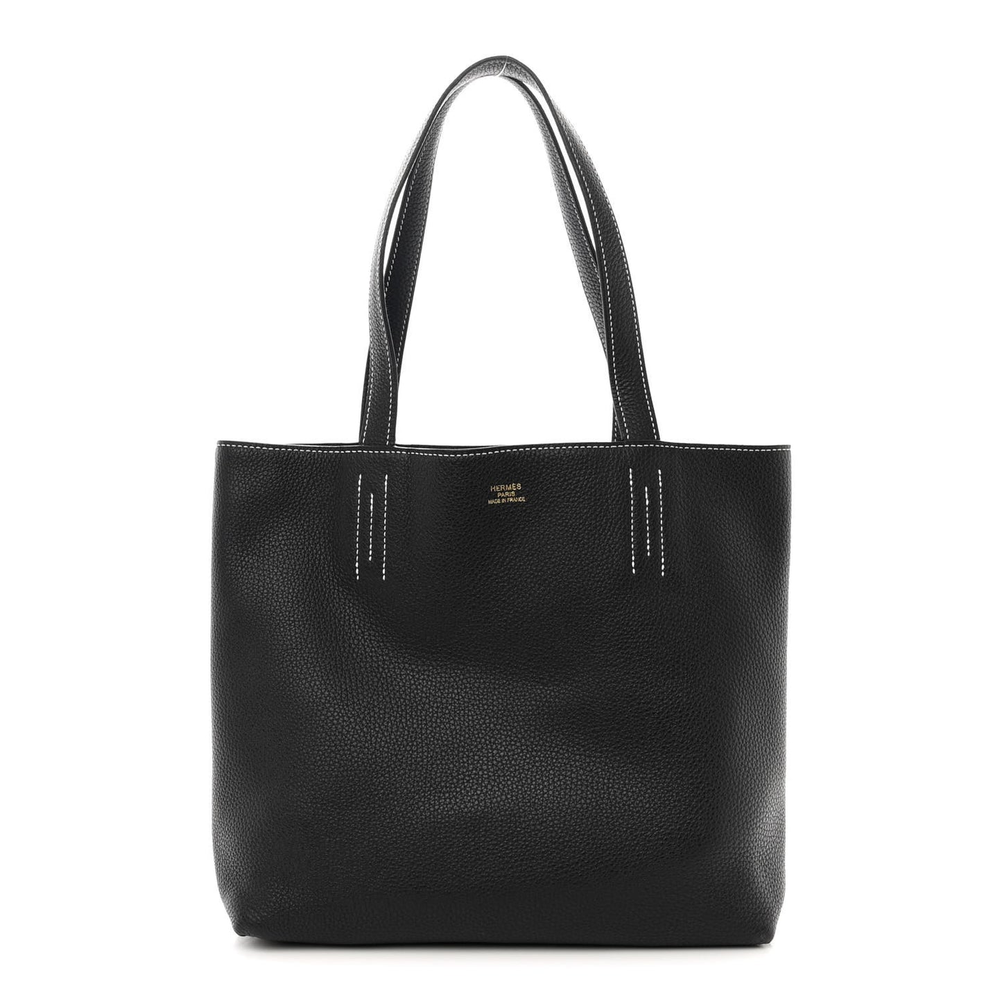 Taurillon Clemence Double Sens 30 Reversible Tote Bleu Nuit Black