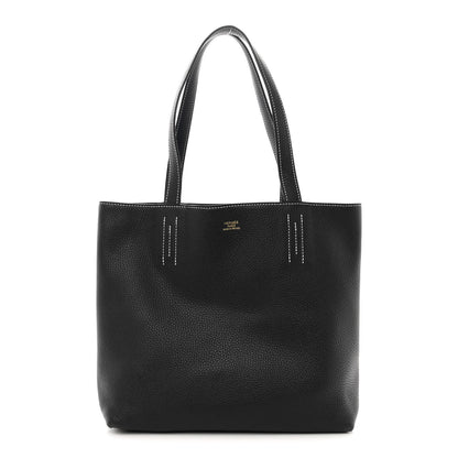 Hermes Taurillon Clemence Double Sens 30 Reversible Tote Bleu Nuit Black 1 of 12