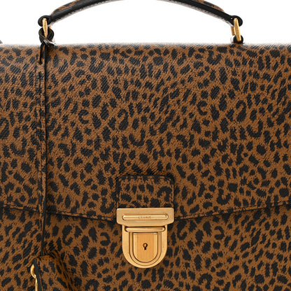 Celine Grained Calfskin Leopard Print Cartable Small Briefcase Brown Black 9 of 11