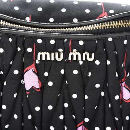 Miu Miu Faille Matelasse Heart Print Belt Bag Black Rosa Cu 8 of 10