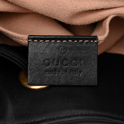 Gucci Calfskin Matelasse Sylvie Web GG Marmont Bucket Bag Black 6 of 14