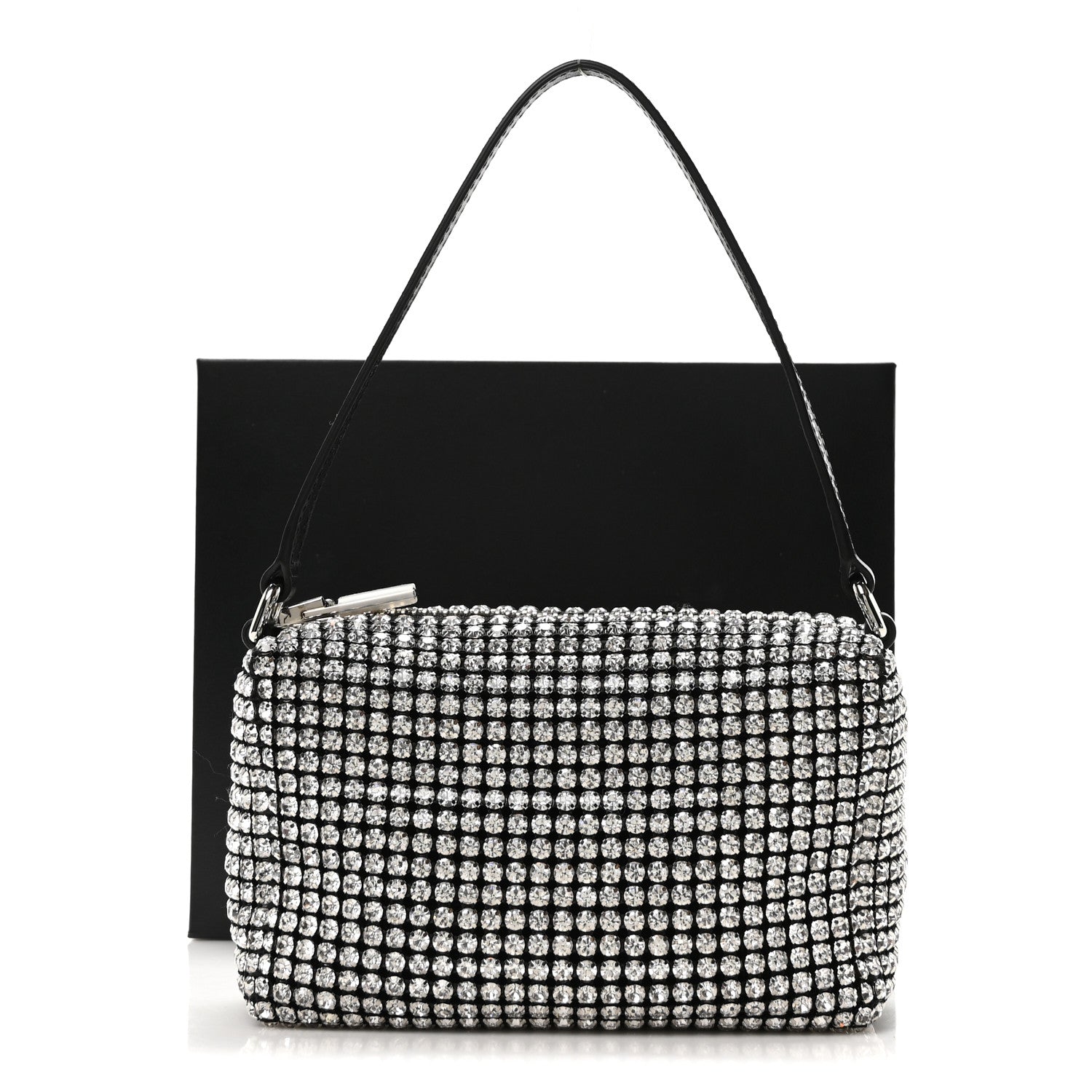 Alexander Wang Mesh Crystal Rhinestone Mini Heiress Pouch Silver 11 of 11
