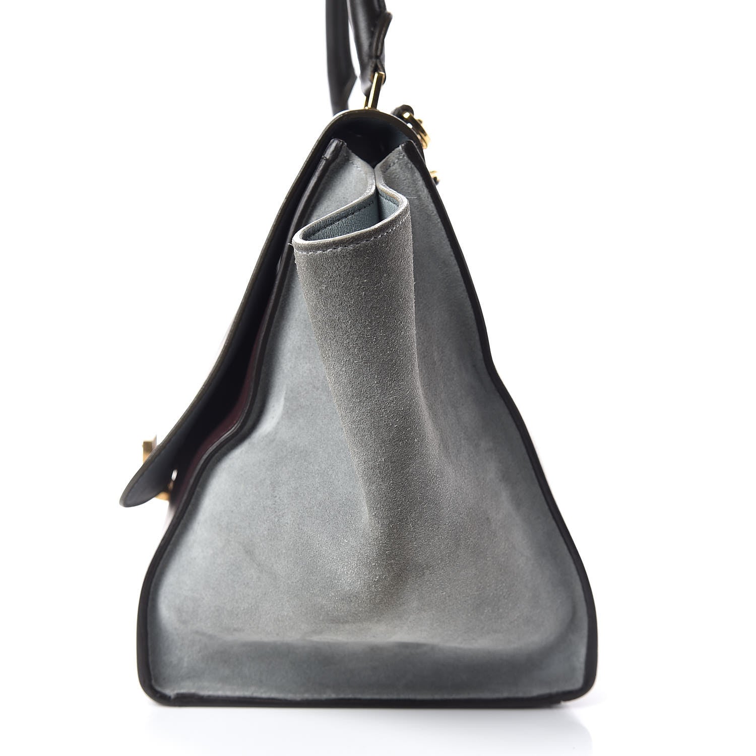 Celine Smooth Calfskin Suede Medium Tri-Color Trapeze Dark Grey 12 of 14