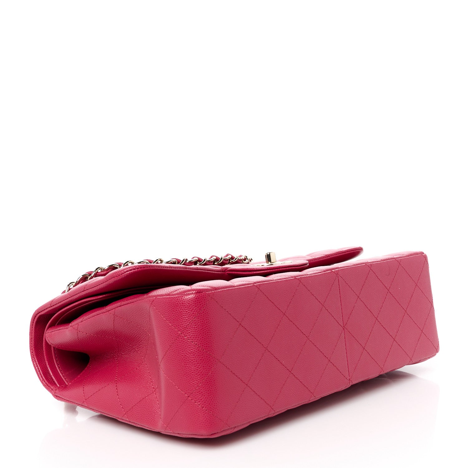 Chanel Caviar Quilted Jumbo Double Flap Dark Pink 4 of 12