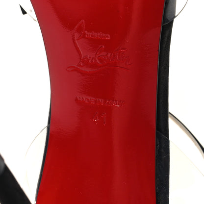 Christian Louboutin Satin Patent PVC Naked Bow 100 Pumps 41 Black 6 of 7