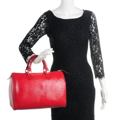 Louis Vuitton Epi Speedy 30 Rouge 2 of 7