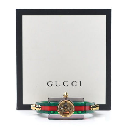 Gucci Stainless Steel Plexiglass 24mm Skeleton Stud Quartz Watch 6 of 6