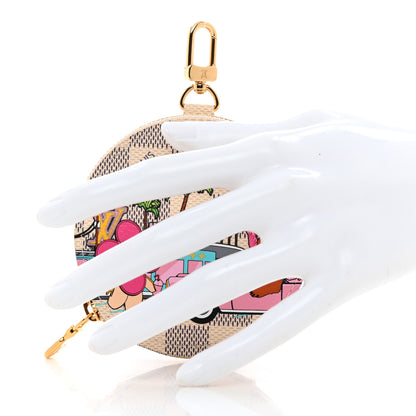 Louis Vuitton Damier Azur 2021 Christmas Animation Hollywood Bag Charm Fuchsia 2 of 7