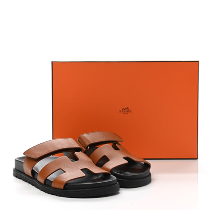 Hermes Epsom Womens Chypre Sandals 35 Natural 9 of 9