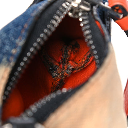 Loewe Denim Calfskin Elephant Coin Purse Bag Charm Key Holder Blue Multicolor 13 of 15
