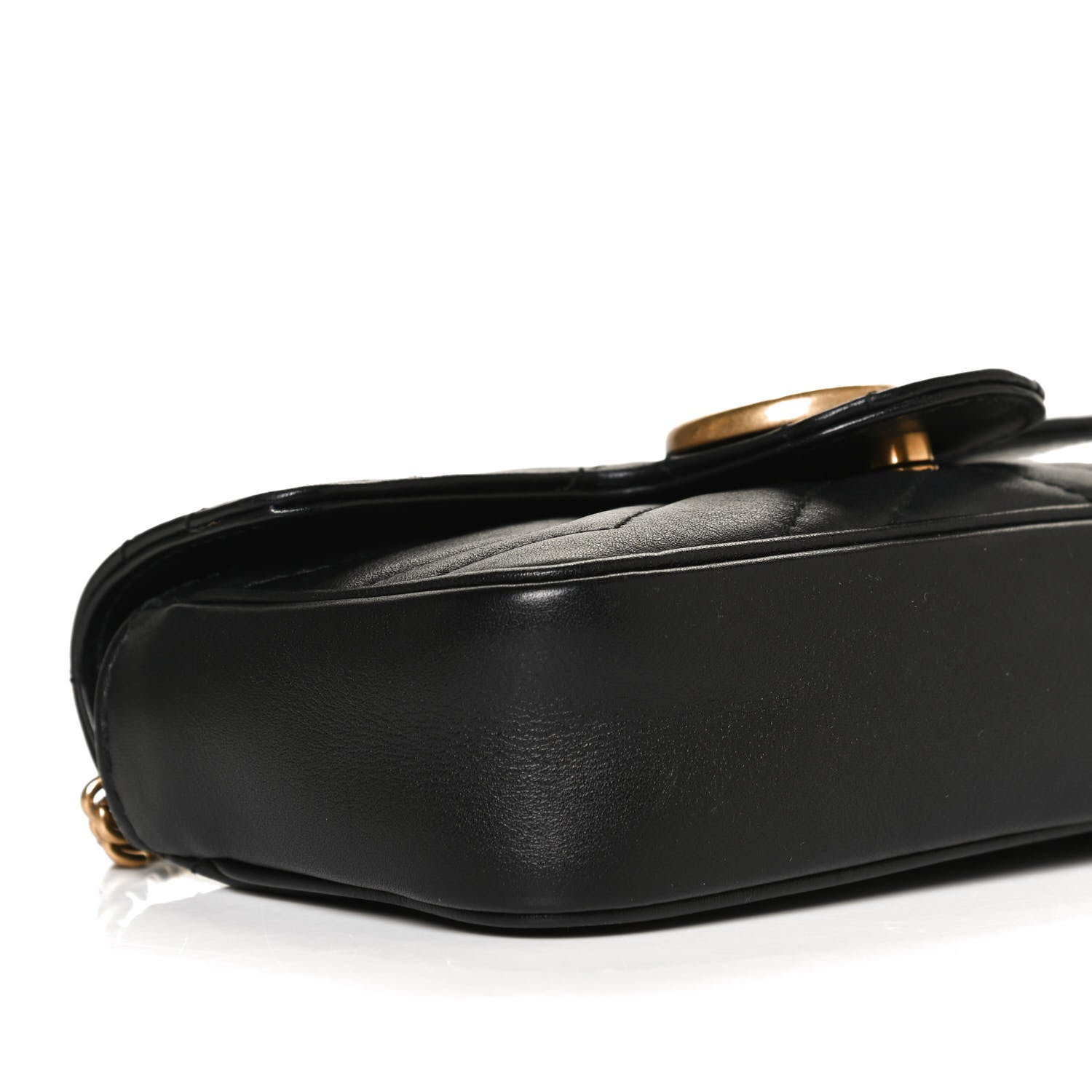 Gucci Calfskin Matelasse Super Mini GG Marmont Shoulder Bag Black 9 of 10