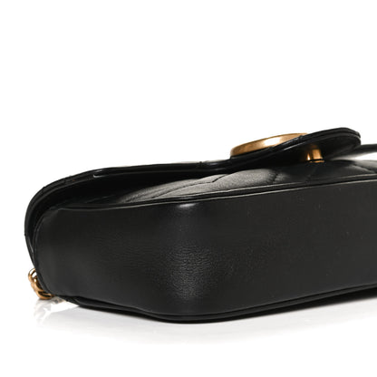 Gucci Calfskin Matelasse Super Mini GG Marmont Shoulder Bag Black 9 of 10