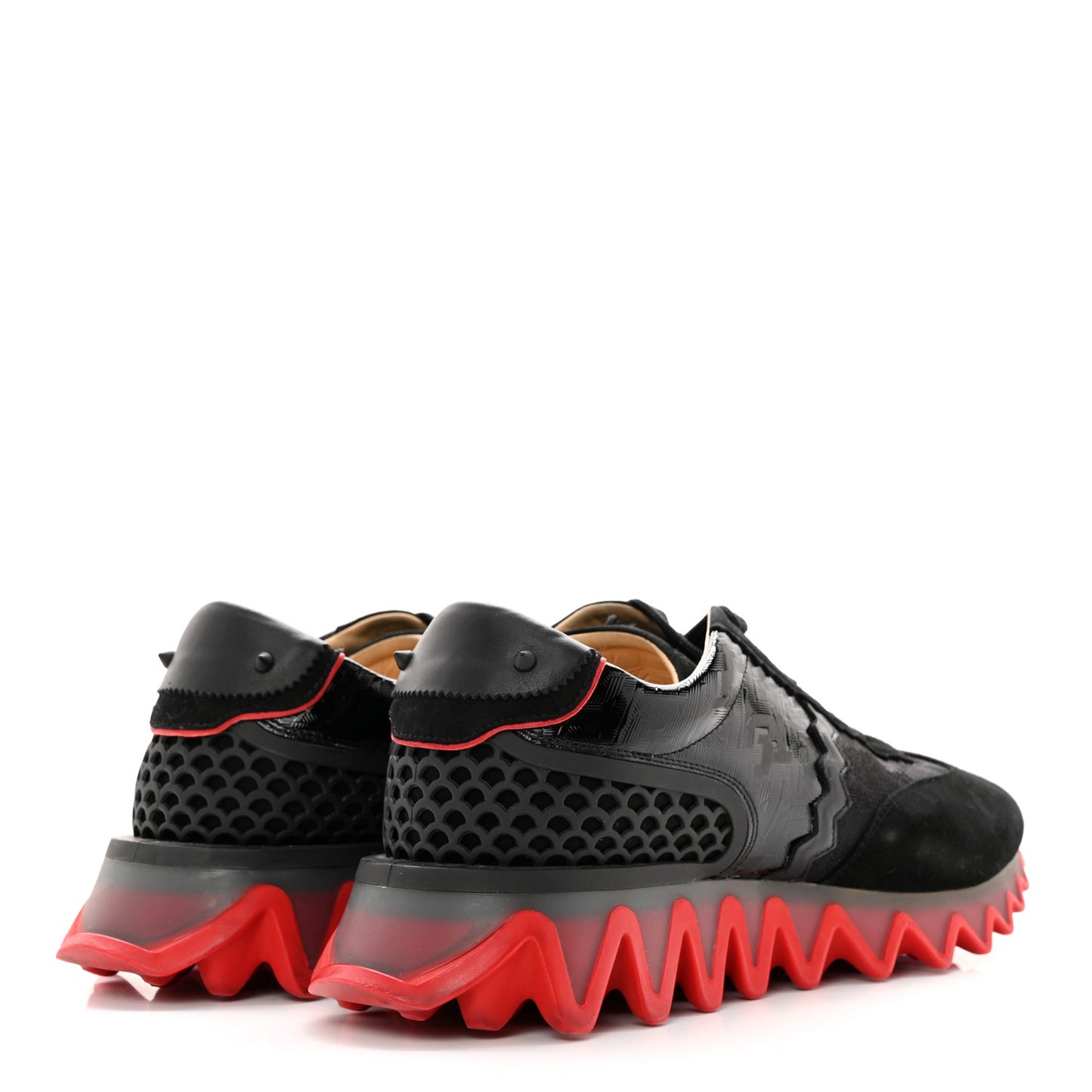 Suede Glitter Mens Loubishark Sneakers 41 Black