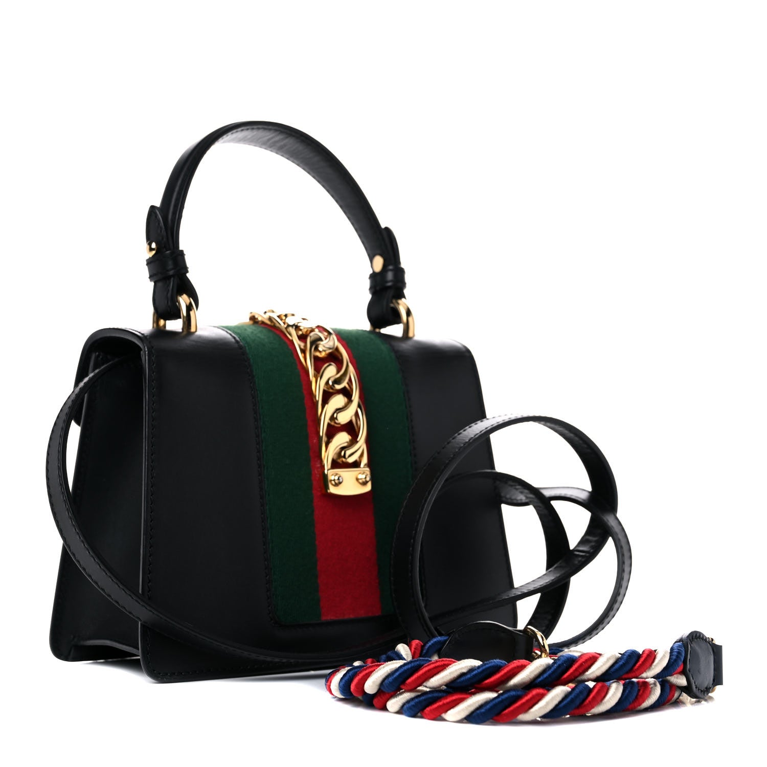 Gucci Calfskin Mini Sylvie Top Handle Bag Black 3 of 21