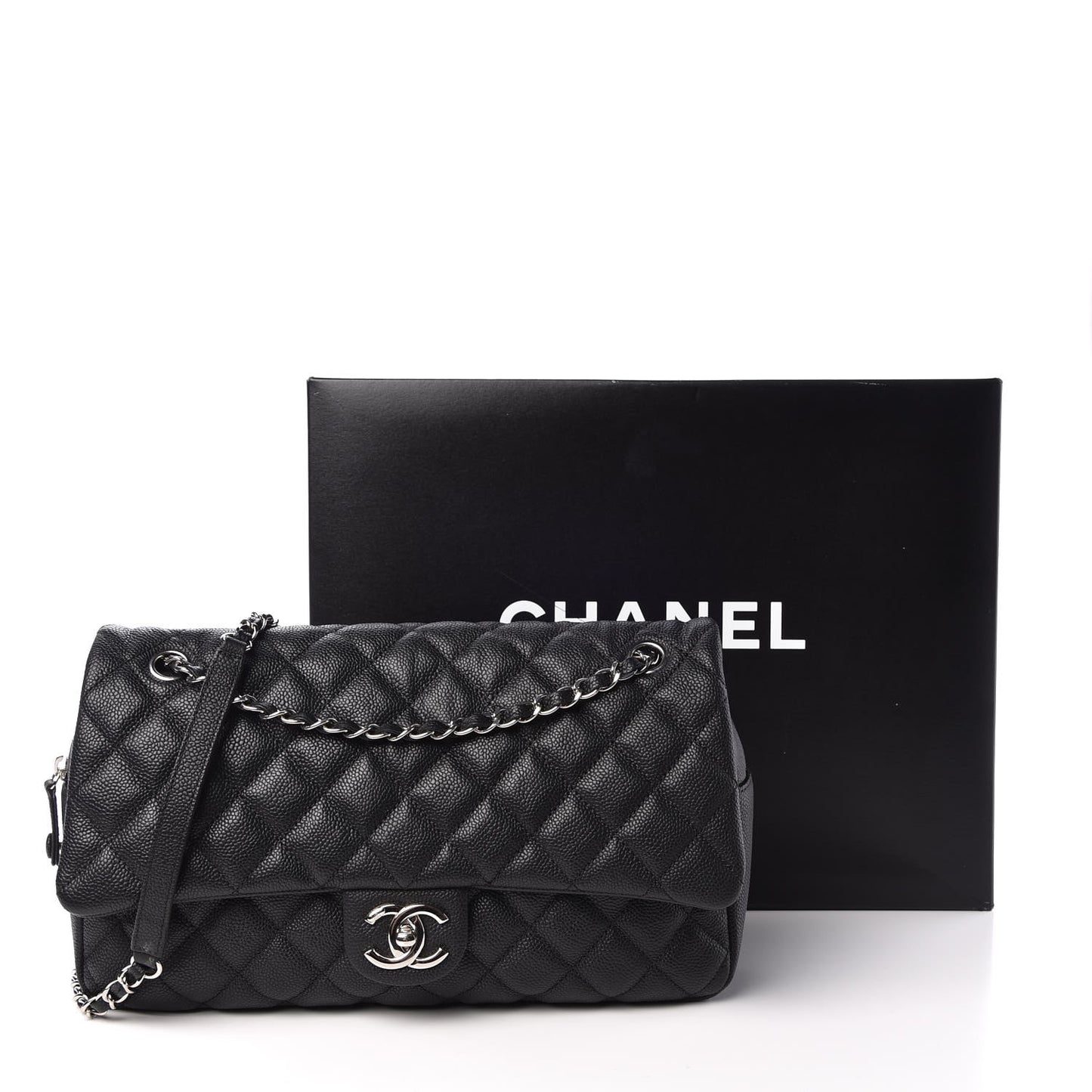 Caviar Quilted Jumbo Easy Flap Black