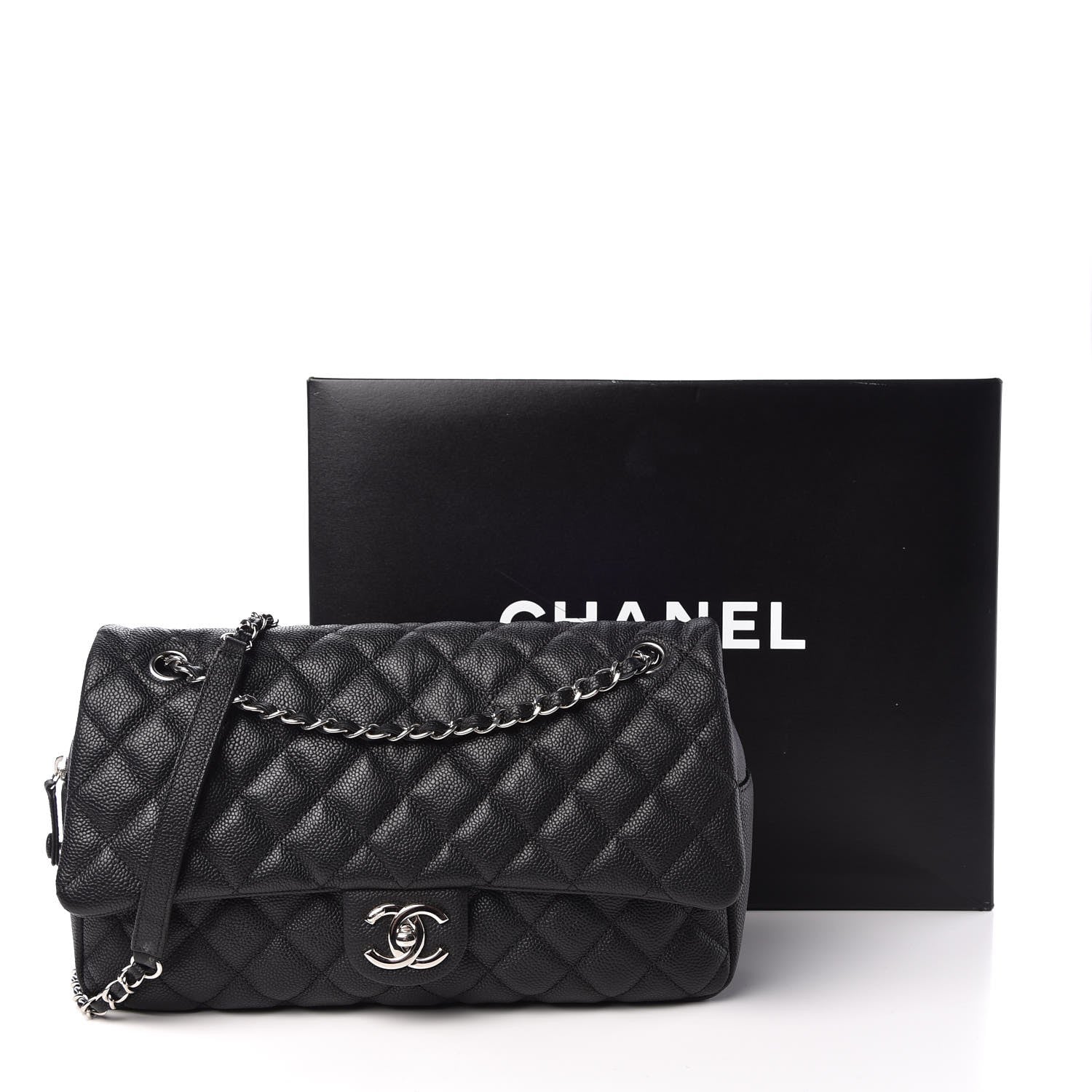 Chanel Caviar Quilted Jumbo Easy Flap Black 8 of 8