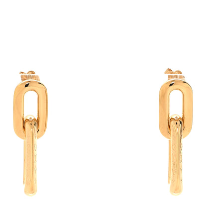 Louis Vuitton Metal LV Edge Double Hoop Earrings Gold 1 of 5