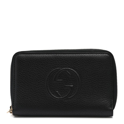 Gucci Pebbled Calfskin Medium Soho Zip Around Wallet Black 1 of 6