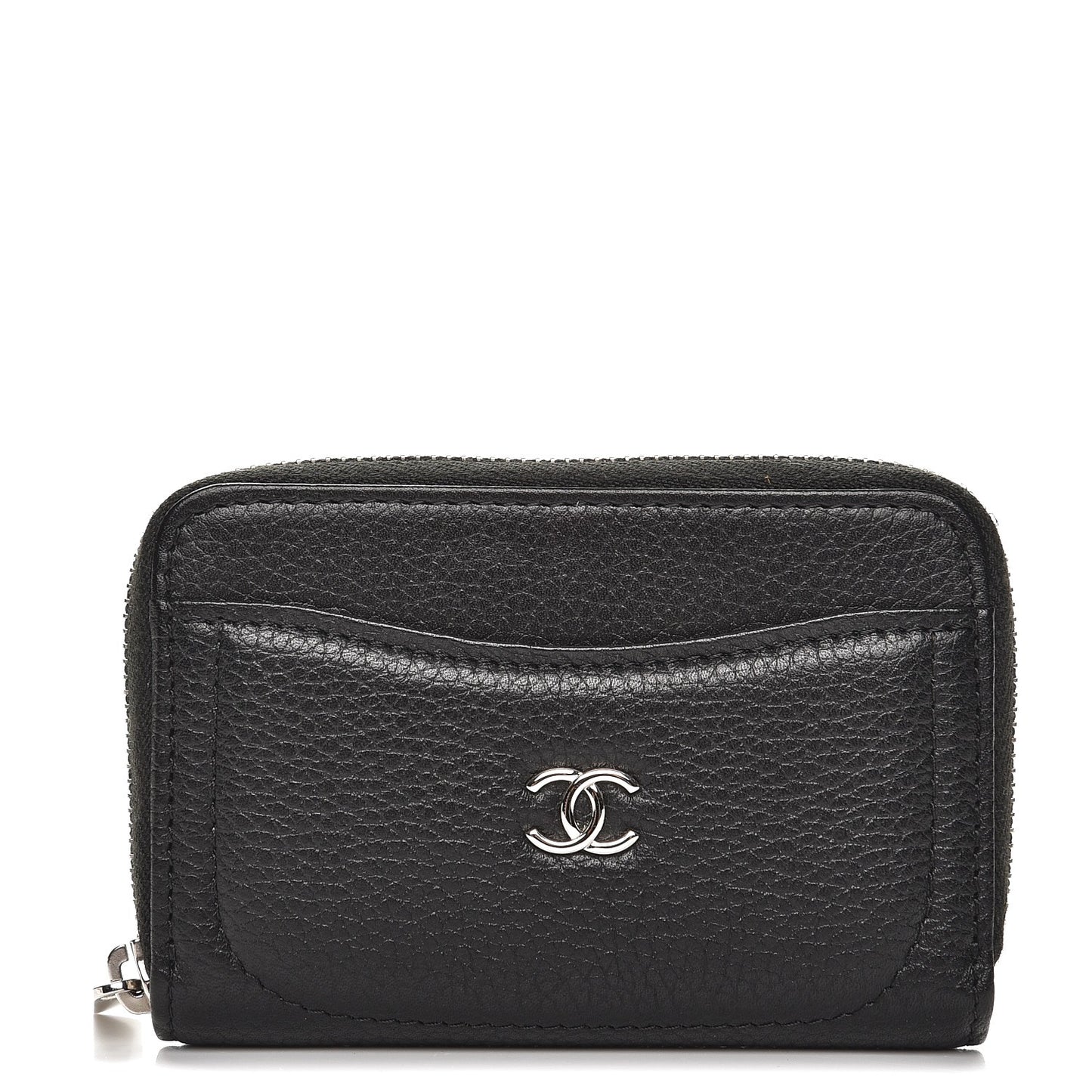 Caviar Zip Coin Purse Black