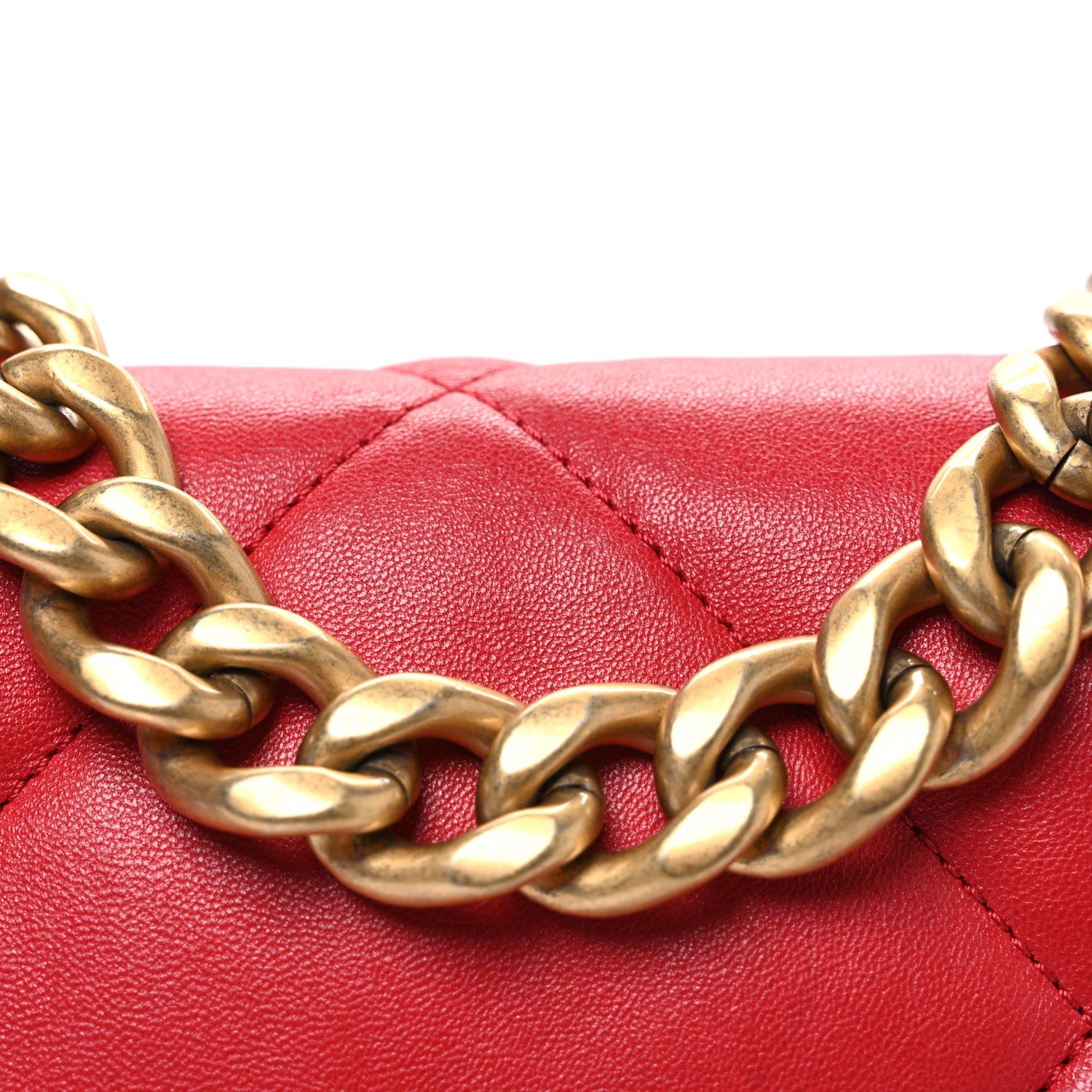 Chanel Lambskin Quilted Medium Chanel 19 Flap Red 8 of 11