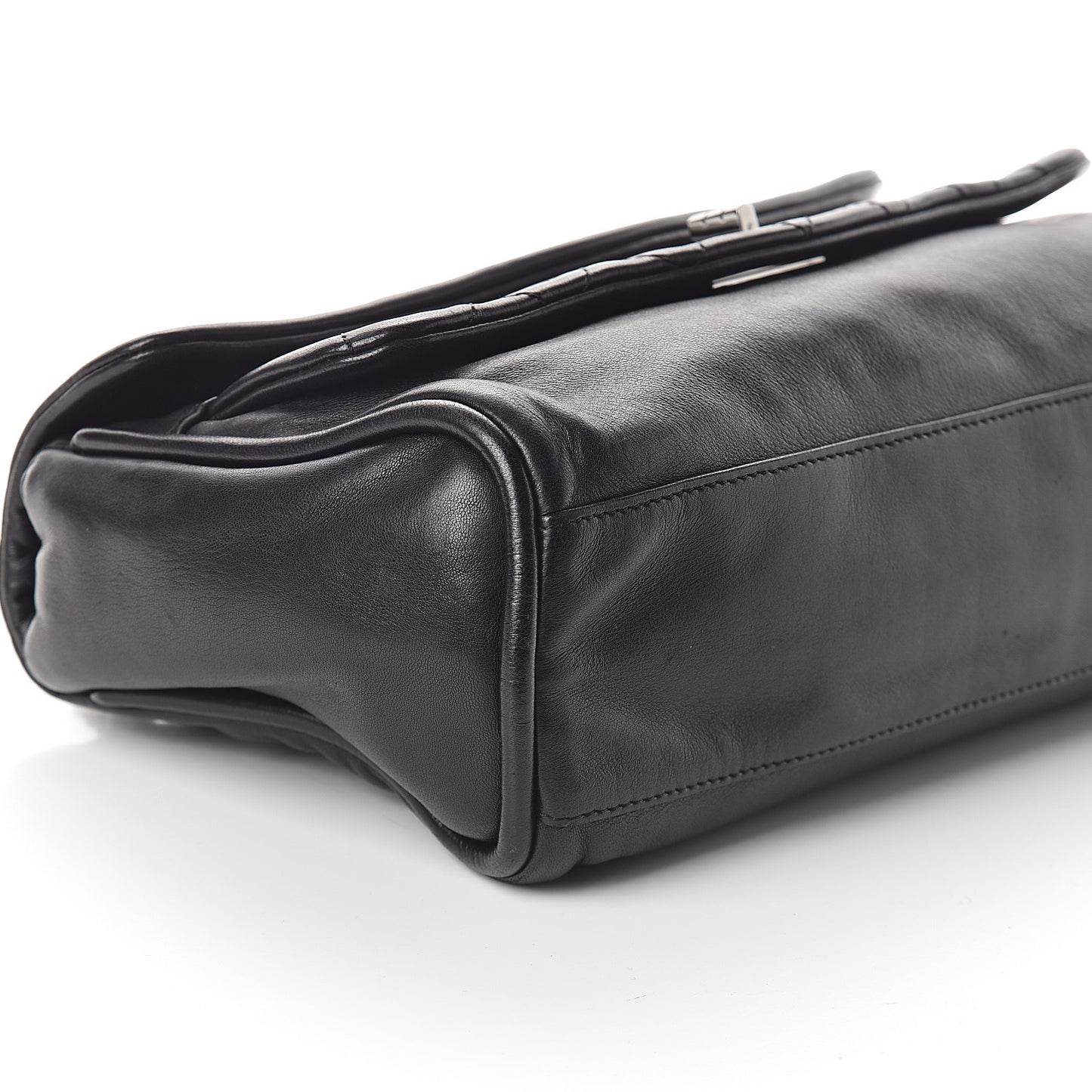 Lambskin Jumbo Mademoiselle Double Flap Black