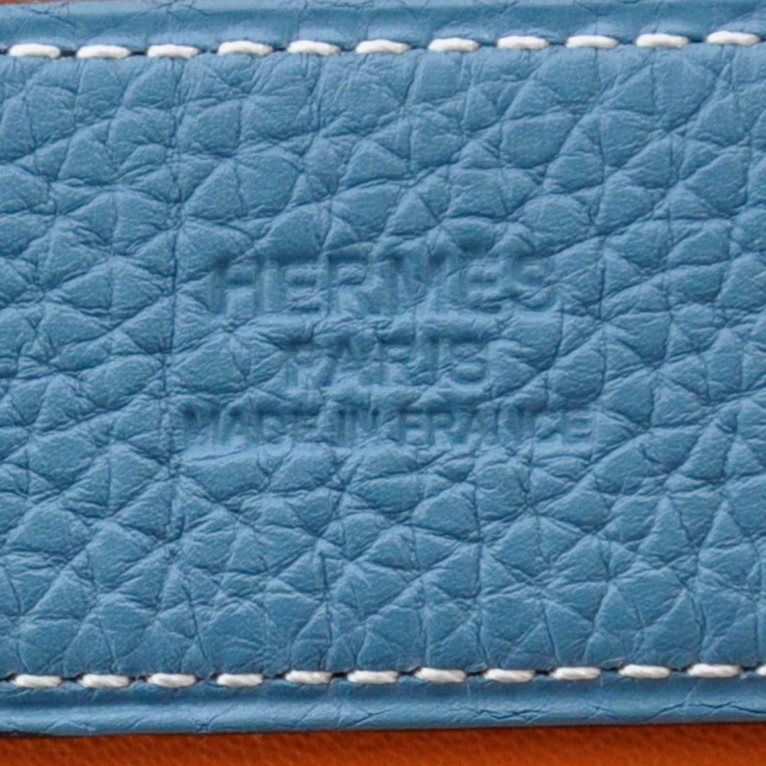 Hermes Box Togo Reversible H Belt 90 Black Blue Jean 4 of 6