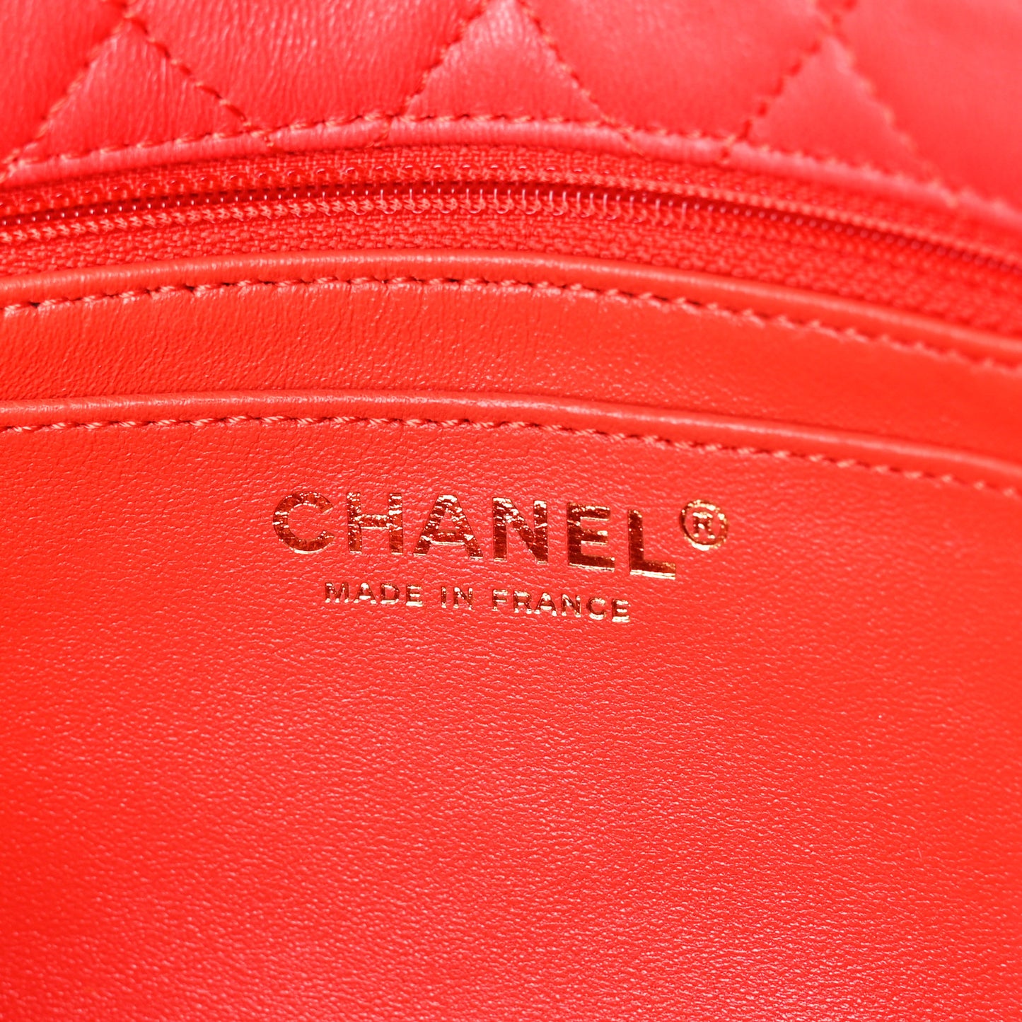 Shearling Lambskin Quilted Flap Bright Red