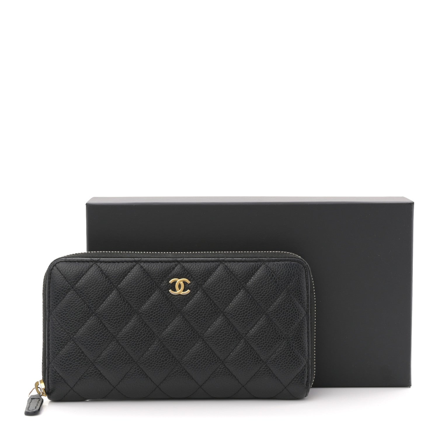 Chanel Caviar Quilted Large Gusset Zip Around Wallet Black 8 of 8